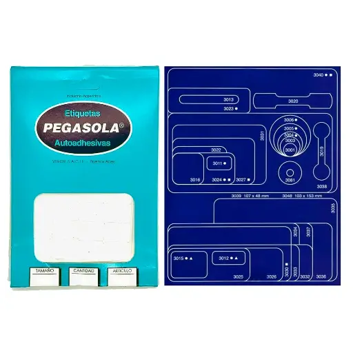 ETIQUETA PEGASOLA COD 3012